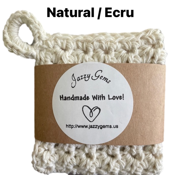 HAND CRAFTED Crochet Washcloth Dishcloth with Hang Loop 100% Cotton CHOOSE COLOR - Picture 2 of 10